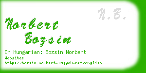 norbert bozsin business card